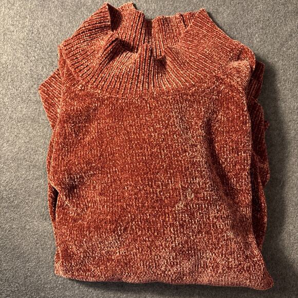 Cg.l.Cg Womens Sz 2X Rust Mock Turtleneck Neck Sweater Cozy Soft Cottagecore - Picture 7 of 7
